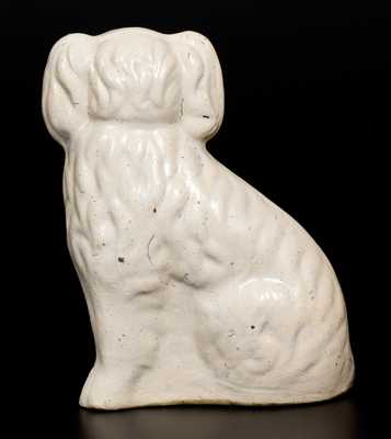 Cobalt-Decorated Stoneware Figure of a Spaniel, Midwestern origin