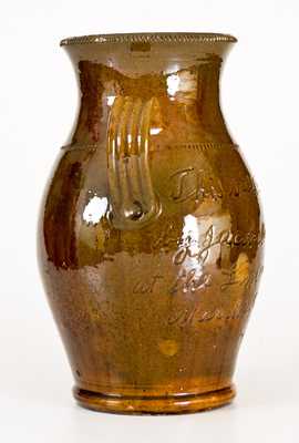 Rare Jacob Medinger Redware Vase, Signed / Dated 1931