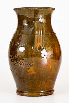 Rare Jacob Medinger Redware Vase, Signed / Dated 1931