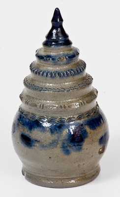 Rare Baltimore Stoneware Bank with Stepped Finial Inscribed, 