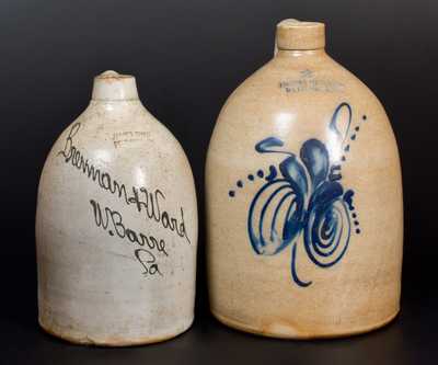 Two Slip-Trailed Stoneware Jugs