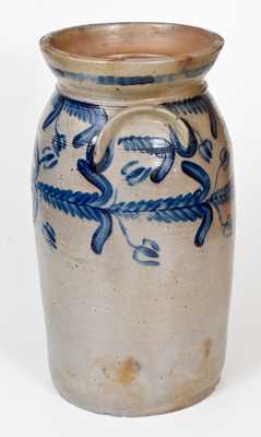 Scarce Six-Gallon Baltimore Stoneware Churn w/ Vibrant Decoration