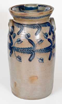 Scarce Six-Gallon Baltimore Stoneware Churn w/ Vibrant Decoration
