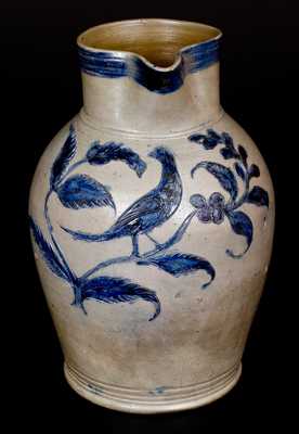 Very Rare and Important Henry Remmey, Baltimore, Incised Bird Pitcher