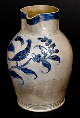 Very Rare and Important Henry Remmey, Baltimore, Incised Bird Pitcher