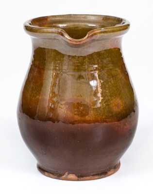 Glazed New England Redware Pitcher