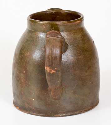 Very Rare AUBURN, NY Redware Spouted Vessel, Cayuga County, c1840-60