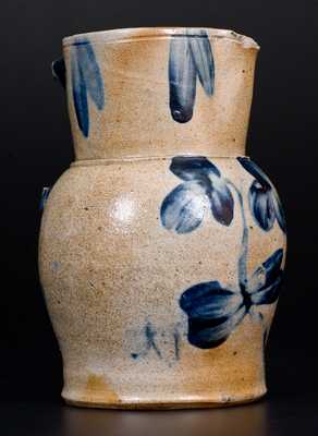 Half-Gallon Baltimore Stoneware Pitcher w/ Cobalt Clover Decoration