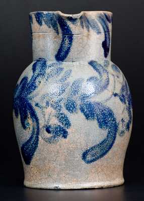 Half-Gallon Baltimore, MD Stoneware Pitcher w/ Cobalt Floral Design