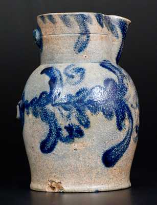 Half-Gallon Baltimore, MD Stoneware Pitcher w/ Cobalt Floral Design