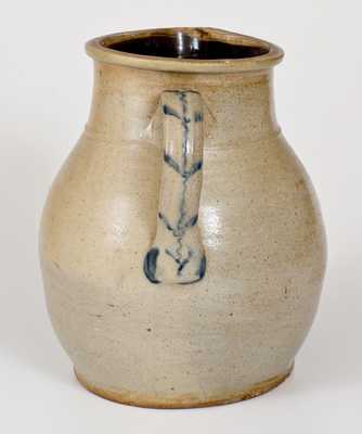 Stoneware Pitcher w/ Cobalt Floral Decoration, Northeastern U.S. origin, c1840