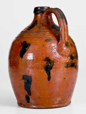 Rare Half-Gallon Great Road (TN or VA) Redware Jug w/ Manganese Slash Design