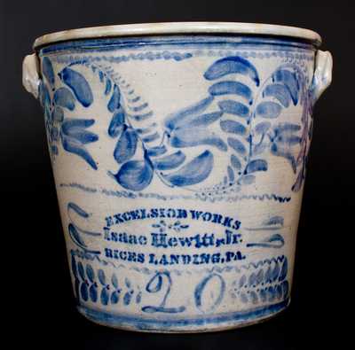 Exceptional Isaac Hewitt, Jr. / Rices Landing, PA Monumental 20 Gal. Stoneware Jar