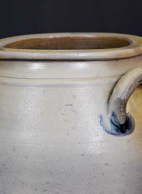 Five-Gallon Western PA Stoneware Jar w/ Large Cobalt Floral Decoration