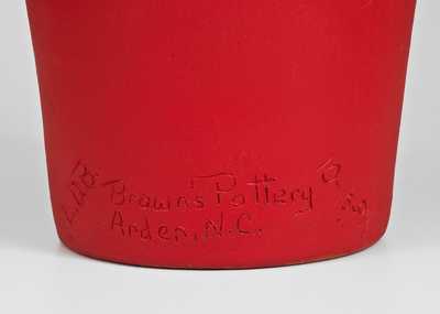 Brown s Pottery / Arden, N.C. Red-Painted Southern Stoneware Devil Face Jug, 1994