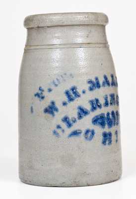 Scarce Western PA Stoneware Canning Jar w/ Clarington, Ohio Advertising
