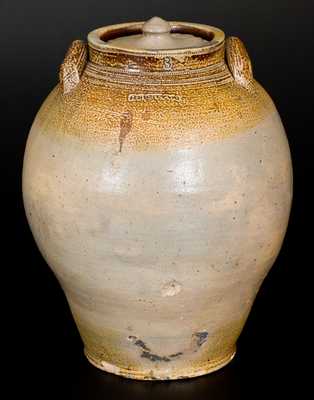 BOSTON (Frederick Carpenter, early 19th century) Stoneware Jar w/ Iron-Oxide Decoration