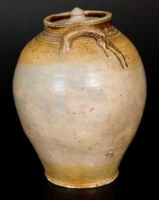 BOSTON (Frederick Carpenter, early 19th century) Stoneware Jar w/ Iron-Oxide Decoration