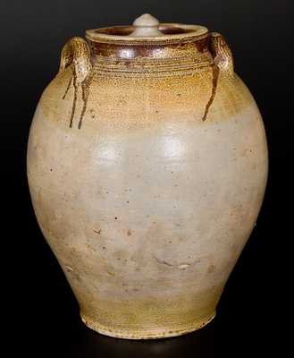 BOSTON (Frederick Carpenter, early 19th century) Stoneware Jar w/ Iron-Oxide Decoration