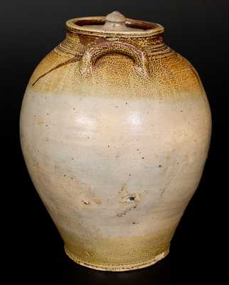 BOSTON (Frederick Carpenter, early 19th century) Stoneware Jar w/ Iron-Oxide Decoration