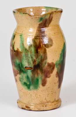 Shenandoah Valley Multi-Glazed Redware Cream Pitcher, Strasburg, VA