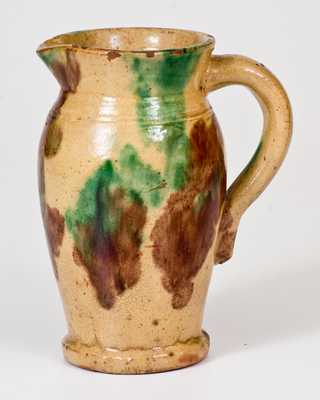 Shenandoah Valley Multi-Glazed Redware Cream Pitcher, Strasburg, VA