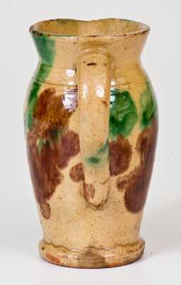 Shenandoah Valley Multi-Glazed Redware Cream Pitcher, Strasburg, VA