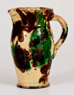 Shenandoah Valley (Strasburg, VA) Multi-Glazed Redware Cream Pitcher