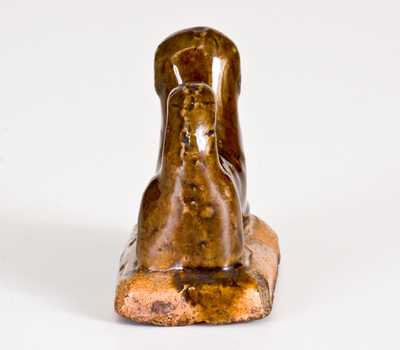 Scarce John Bell (attributed) Miniature Glazed Figure of a Reclining Dog