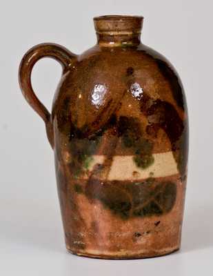 Rare Shenandoah Valley Multi-Glazed Redware Jug