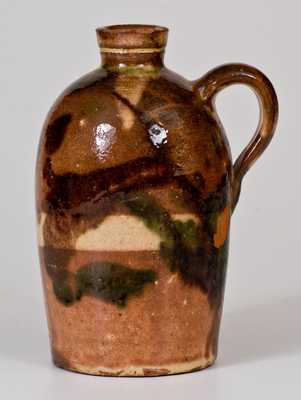 Rare Shenandoah Valley Multi-Glazed Redware Jug