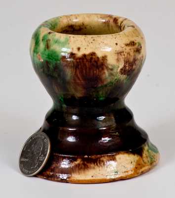 Shenandoah Valley Multi-Glazed Redware Egg Cup, Strasburg, VA