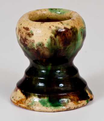Shenandoah Valley Multi-Glazed Redware Egg Cup, Strasburg, VA