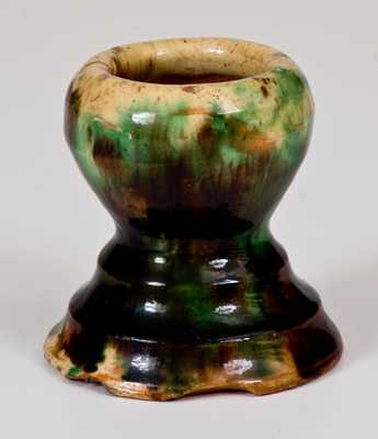 Shenandoah Valley Multi-Glazed Redware Egg Cup, Strasburg, VA