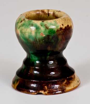 Shenandoah Valley Multi-Glazed Redware Egg Cup, Strasburg, VA