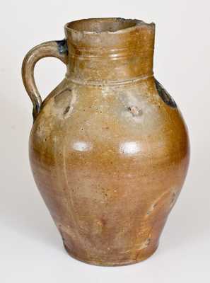 Scarce Two-Gallon Stoneware Pitcher w/ Impressed Medallion, possibly Josiah Chapman, Albany