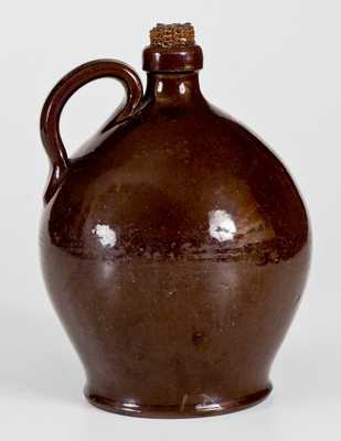 Scarce Early Redware Jug, Stamped 