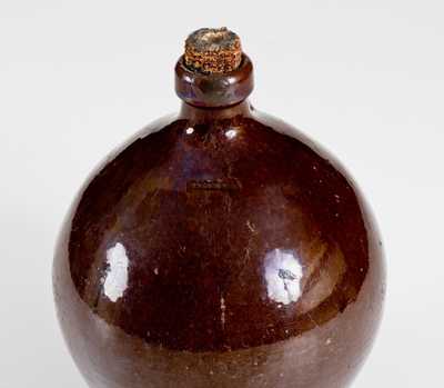 Scarce Early Redware Jug, Stamped 
