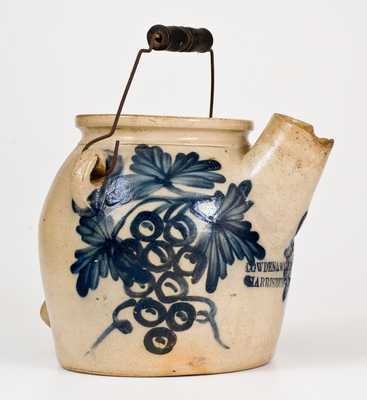 Exceptional COWDEN & WILCOX / HARRISBURG, PA Stoneware Batter Pail w/ Grapes Motif