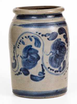 One-Gallon Western PA Stoneware Jar w/ Elaborate Freehand Cobalt Decoration