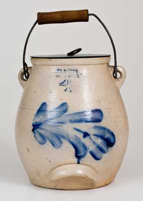 EVAN R. JONES / PITTSTON, PA Stoneware Batter Pail w/ Floral Design