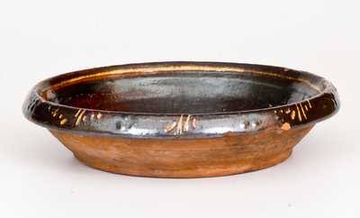 Rare Slip-Decorated Redware Bowl, possibly NC, late 18th or early 19th century