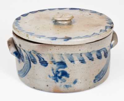 Half-Gallon Lidded Southwestern PA Stoneware Butter Crock
