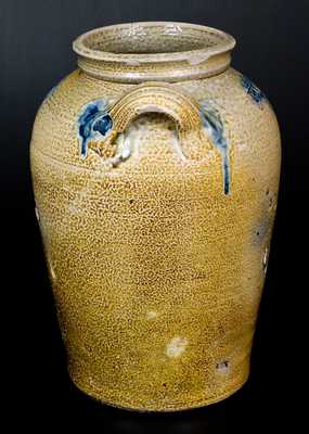 Rare and Important S. LOY (Solomon Loy, Alamance County, NC) Cobalt-Decorated Stoneware Jar