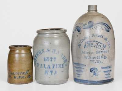 Three Pieces of West Virginia Stoneware, circa 1875