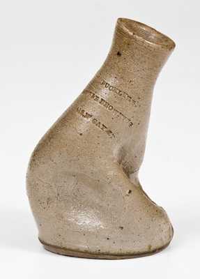 Very Rare Baltimore Stoneware Pinched Jug BUCKLYES LITTLE BROWN JUG / 418. N  GAY ST