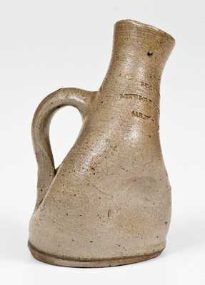 Very Rare Baltimore Stoneware Pinched Jug BUCKLYES LITTLE BROWN JUG / 418. N  GAY ST