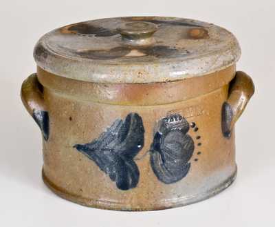 Half-Gallon JOHN BELL / WAYNESBORO Lidded Stoneware Butter Crock