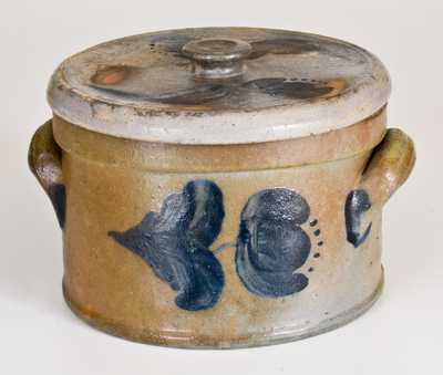 Half-Gallon JOHN BELL / WAYNESBORO Lidded Stoneware Butter Crock