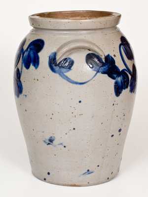 Three-Gallon Baltimore Stoneware Jar with Cobalt Clover Decoration